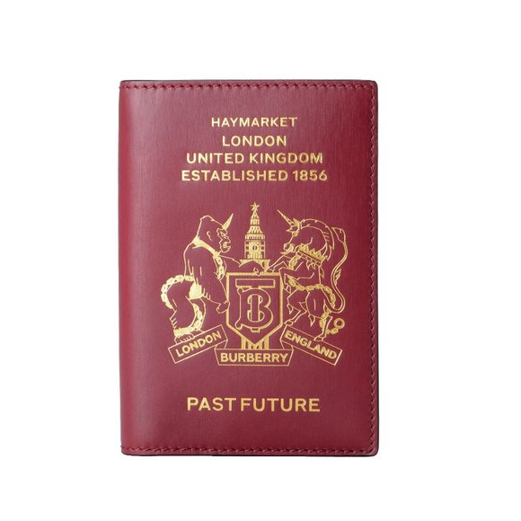 Burberry Vine Red100% Leather Passport Cover - Picture 1 of 4
